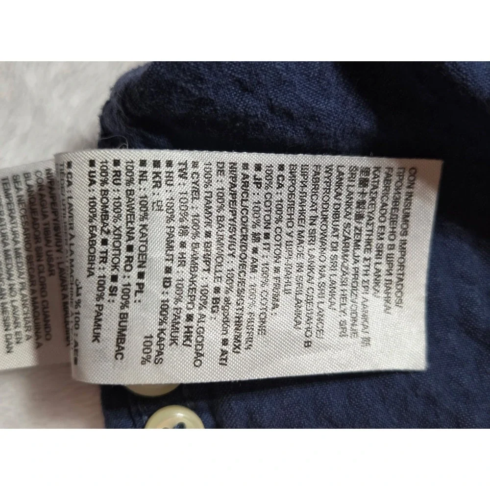 280 | GAP Kids Boys L 10 Navy Blue Pineapple Print Short Sleeve Button Down...